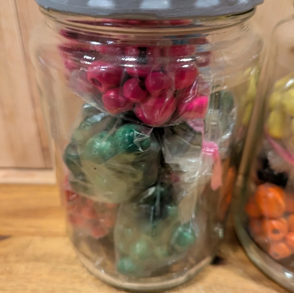 Glass Jar Jewelry Organizer with Gray Lid